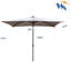 10X6.5Ft Outdoor Solar Led Umbrella. Canopy. Fade . Easy Lift & Tilt. 26 Bright . Black Pole. Medium Grey. Garden Enhancement 10Ft X 6.5Ft Rectangular Umbrella With Powder-Coated Steel Water Tilt-308925177