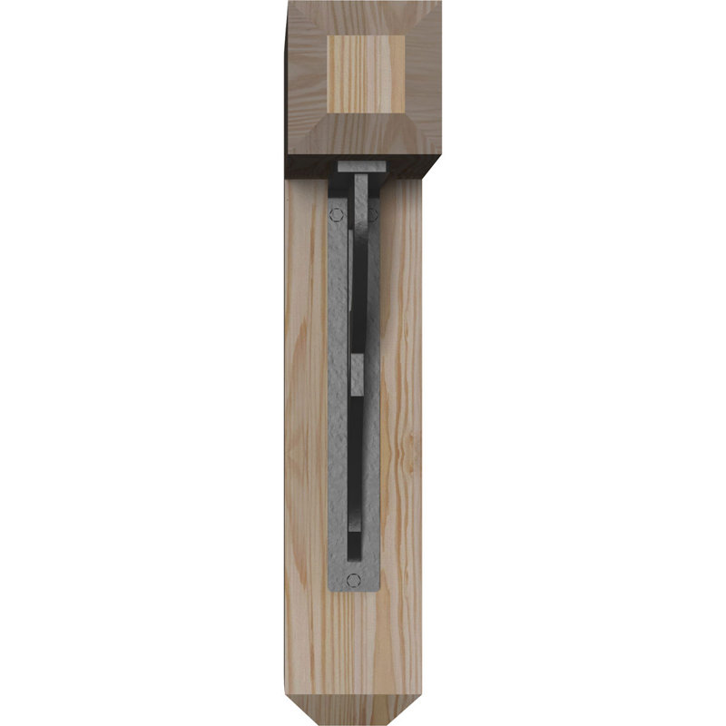 Bradford 4" Single Brace Craftsman Ironcrest Bracket, 20"H x 18"D, 3 1/2"W x 4"T Douglas Fir (Smooth)