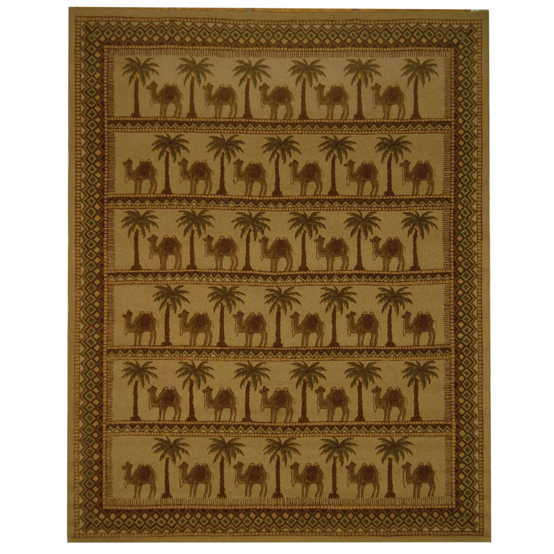 Hand Hooked Wool Pile Rug, Rectangle 3'9" x 5'9"