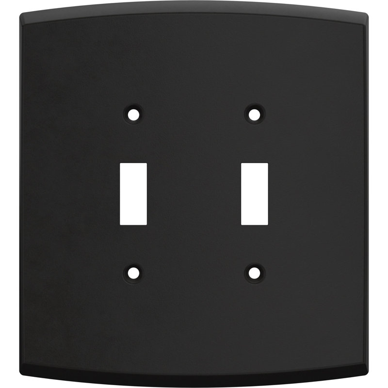 Franklin Brass Soft Arch 2-Gang Oversized Light Switch/Toggle Cover Wall Plate, Black