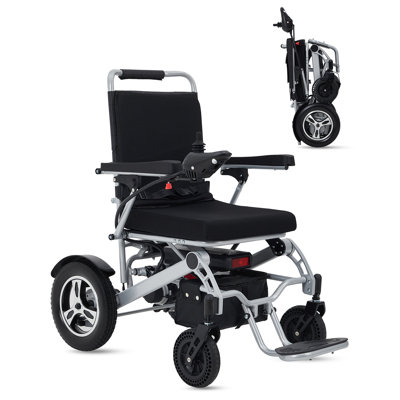 Foldable Electric Wheelchair for Adults, 30-Mile Range Lightweight Power Mobility Chair, 330 lb Capacity, Airline-Approved All-Terrain Wheelchair