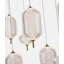 Lustre 12 lumières DEL en laiton satiné avec abat-jour PC-1446042395
