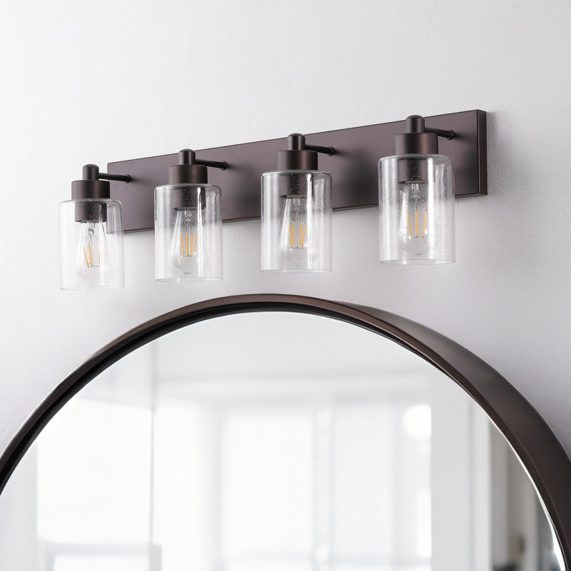 Éclairage de meuble-lavabo contemporain à DEL Sted, Quatre lumières, Oil Rubbed Bronze
