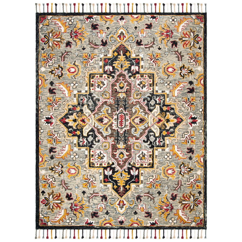 Tapis oriental en laine touffeté à la main Vahakn, Rectangle 9 pi x 12 pi