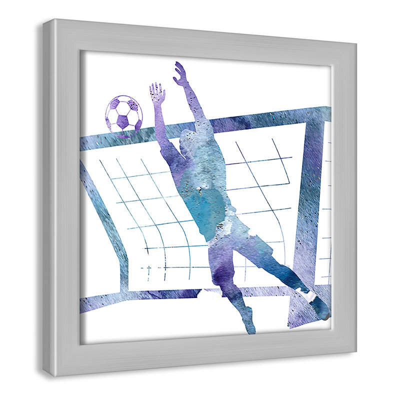 Fille de football 2, H 9 po x l 9 po x P 1,19 po, Encadré de boîte argent