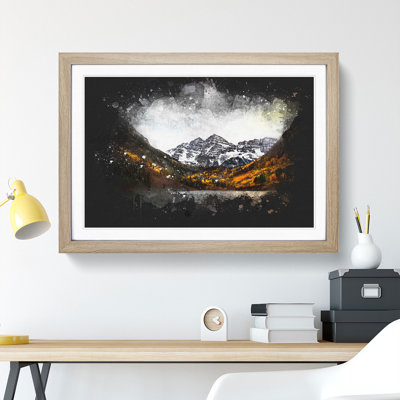 Maroon Bells Mountains in Colorado - Picture Frame Painting Print