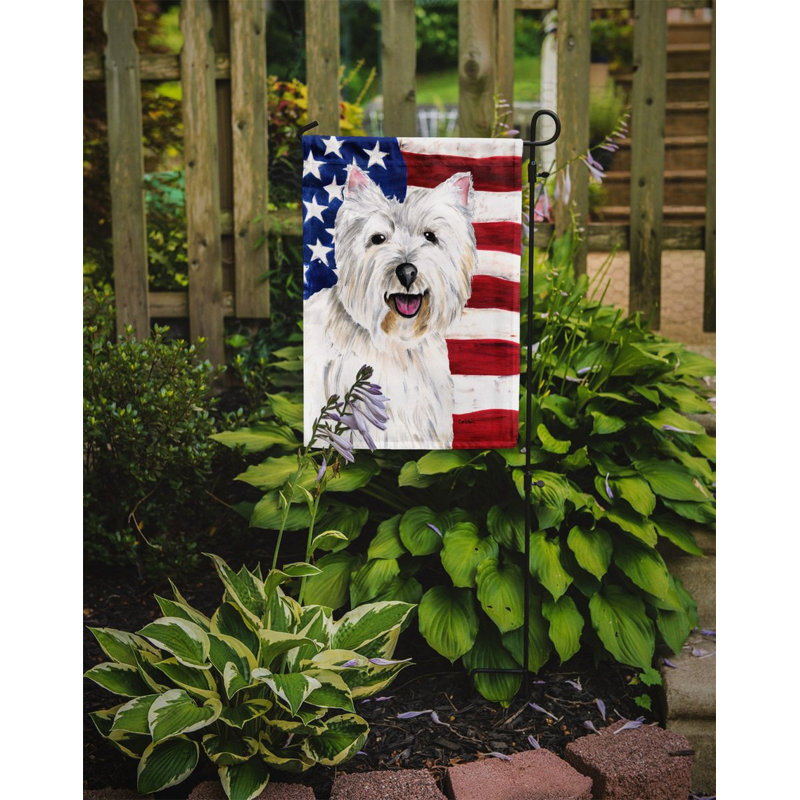 2 côtés en polyester de 2 côtés american drapeau de jardin, Westie 2