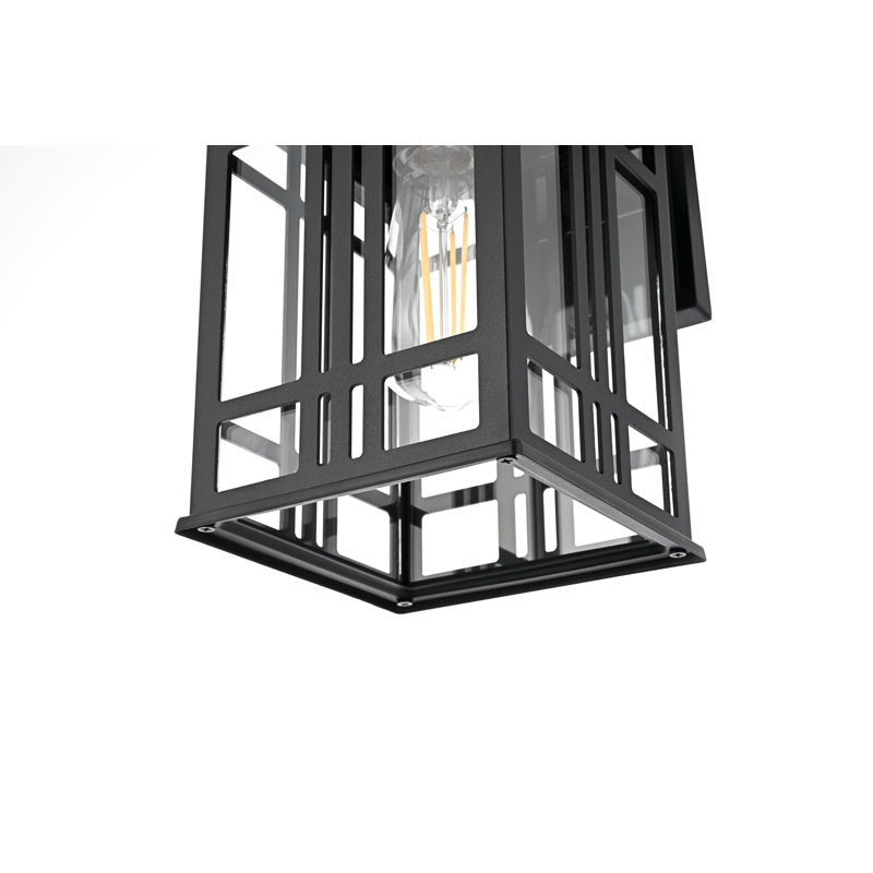 Emrush Outdoor Wall sconce in Black, 15" H x 7.5" W x 9" D