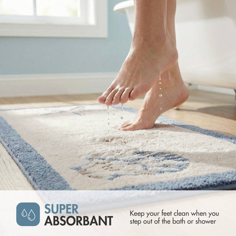 Bayside 100% Cotton Tufted Rug, 0.25" H x 21" W x 34" L