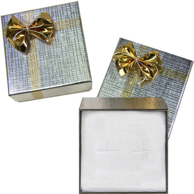 24 Pcs 2" X 2" Silv W / Gold Bow Sm Jewellery Gift Box Many Uses B5D36B4087CF421D8DFE685F7ED9E754