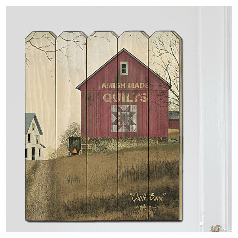 « quilt grange », impression sur bois