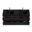 Meuble-lavabo de 60 po en noyer Grace avec lavabo en quartz noir mat et tiroirs noirs doux