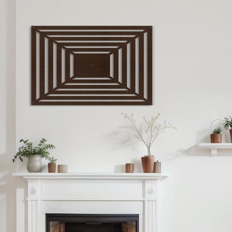 Décoration murale en métal, H 15 po x l 30 po x P 0,05 po, Bronze
