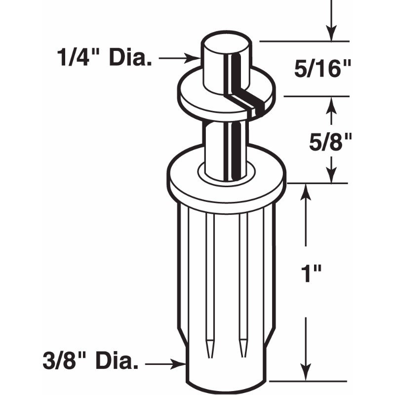 3/8 in. Nylon Spring-Loaded Top Pivot with 1/4 in. Steel Pin, Alliance (2 Pack)