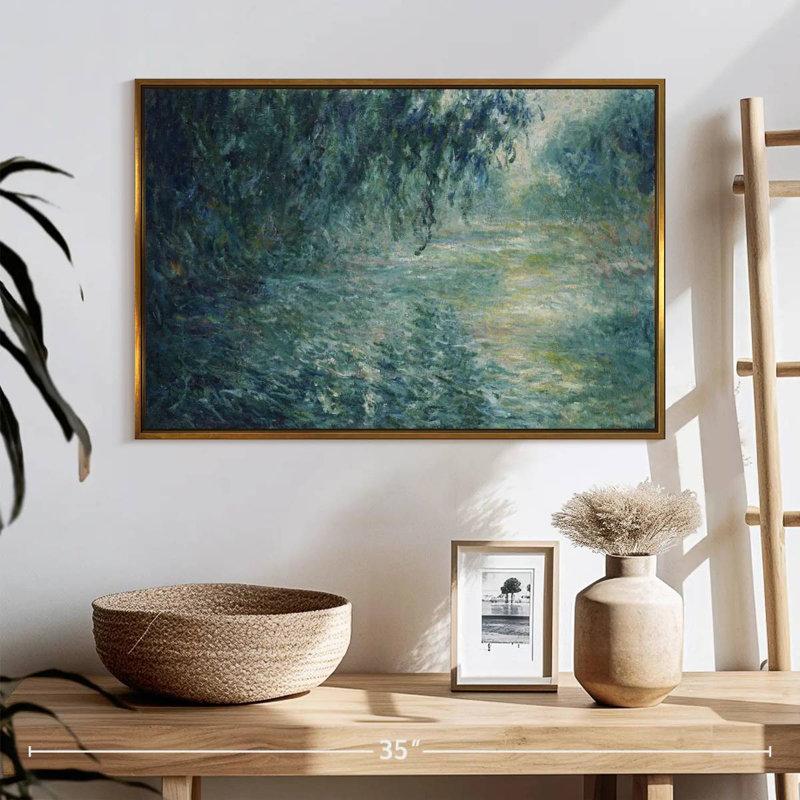 Le matin sur la seine, 1898, 25 po x 17 po, Cadre flottant doré