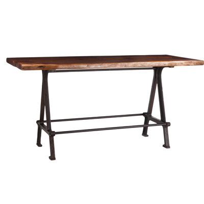 Napier Acacia Solid Wood Top Metal Base Dining Table