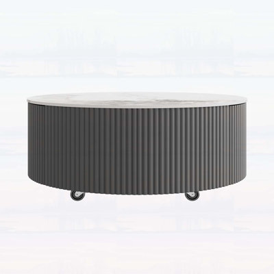 Modern Round Movable Coffee Table with Casters
