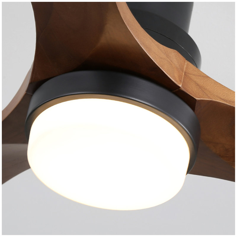 Ventilateur de plafond 60 pouces avec 3 lumières et 3 pales en bois massif