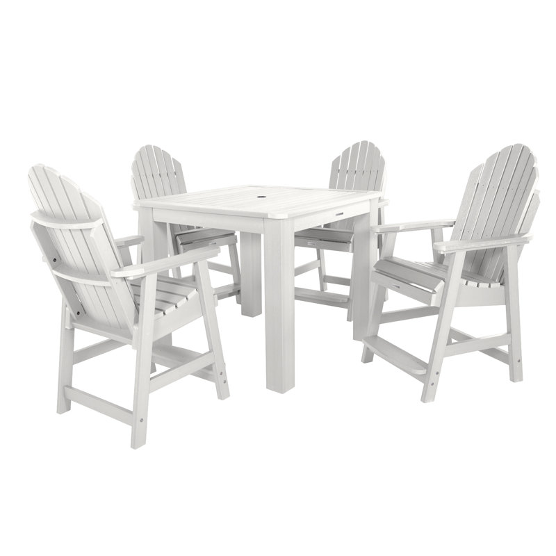 Anette 4-Person 42" Square, Counter-Height Dining Set, White