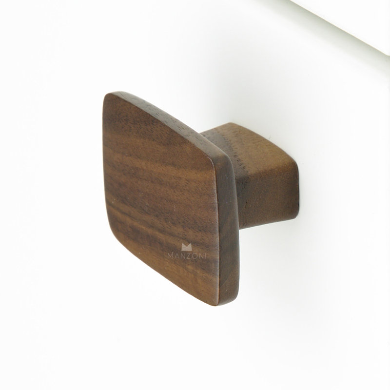 2" Length Rectangle Knob, 2" , Walnut