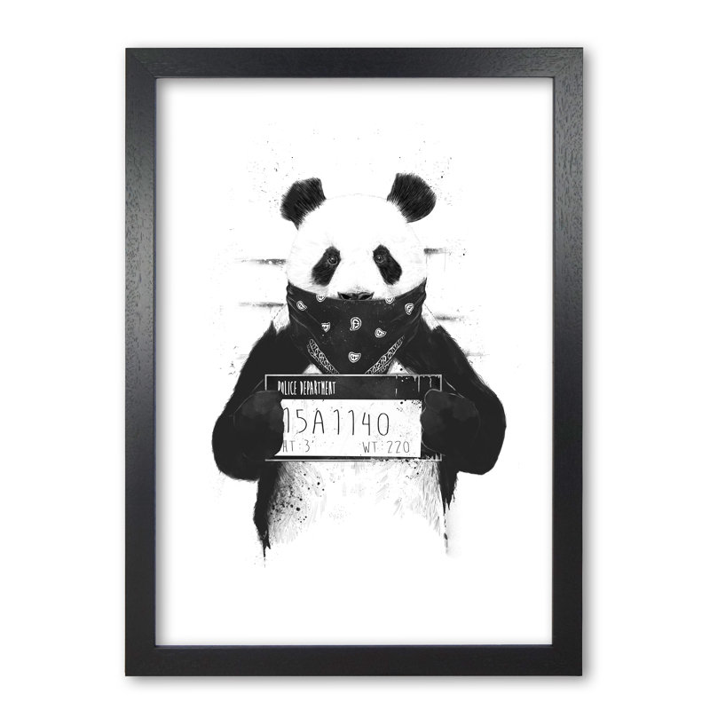 Bad Panda by Mercedes Lopes Charro - Print, Black Grain, 59.4 cm H x 42 cm W x 5 cm D
