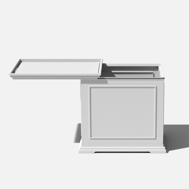 Table d'appoint d'extérieur rectangulaire L 24 po x l 19 po Brixton Series, Blanc, Individual