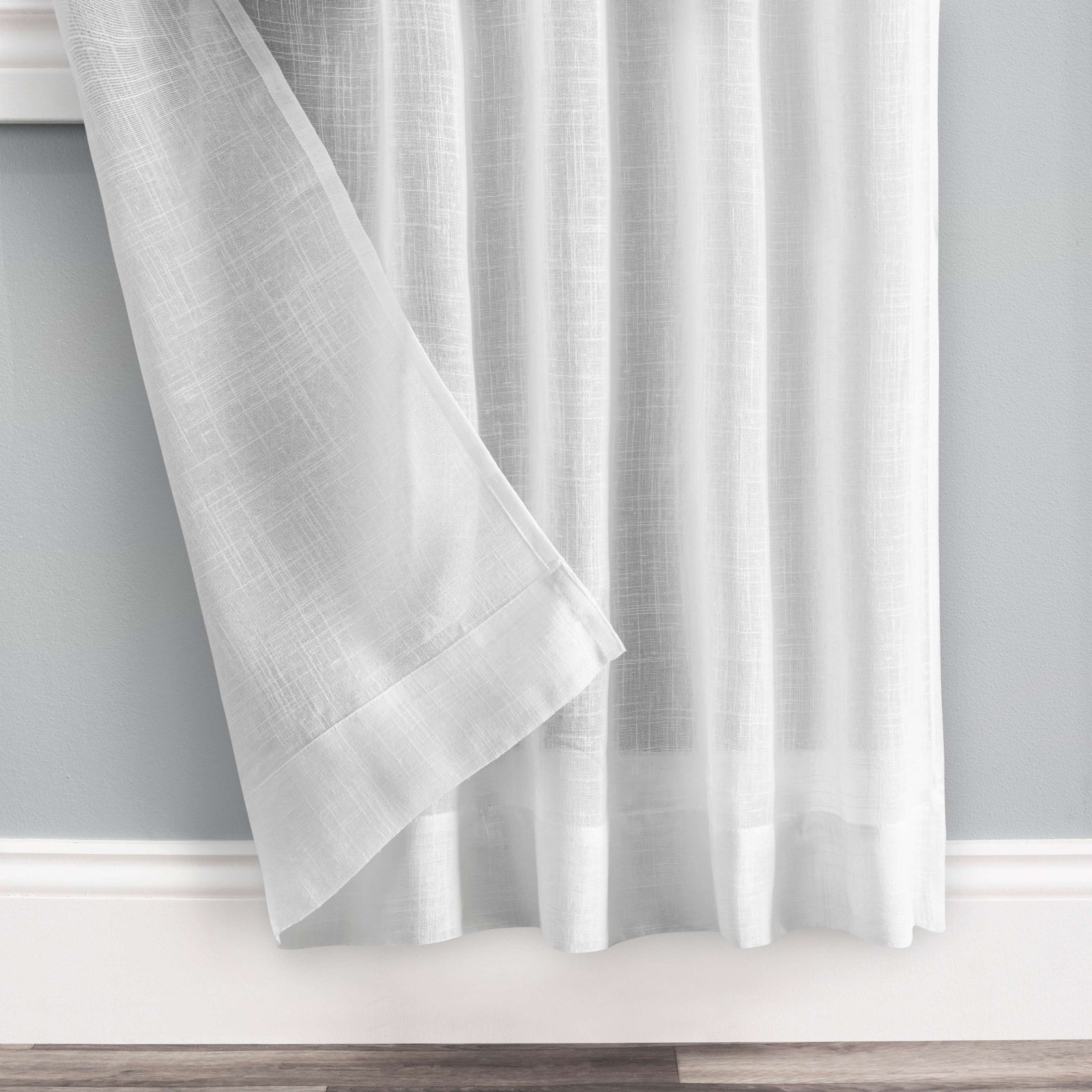 Sheer Curtain Panel, 48" W x 108" L, White