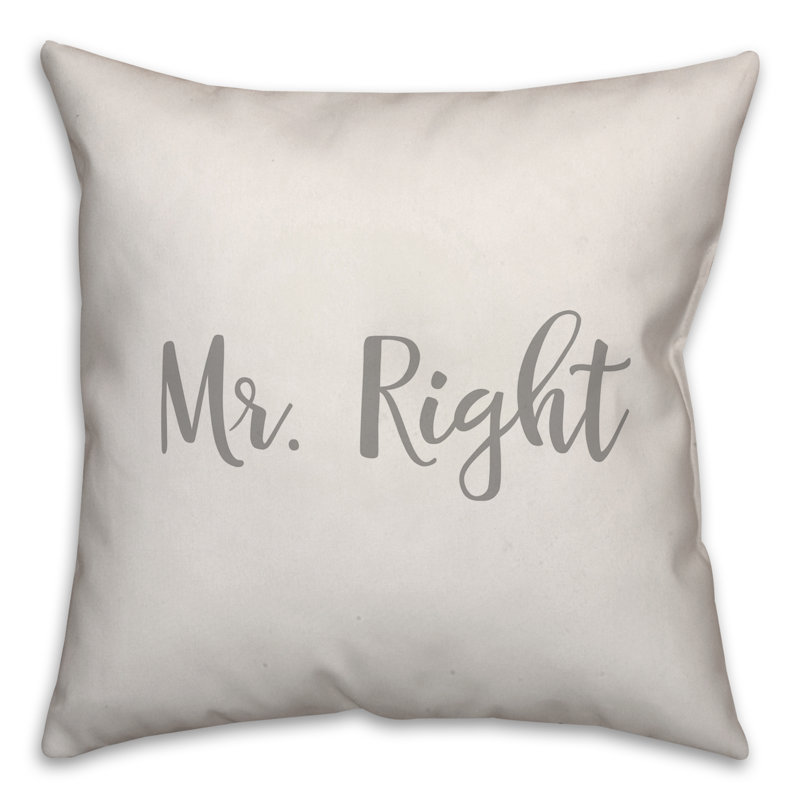  Coussin Mr Right, Blanc, Housse de coussin