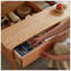 Table basse surélevée Table basse 100% bois de chêne massif Plateau en bois massif de couleur naturelle avec tablette de rangement-1790432280