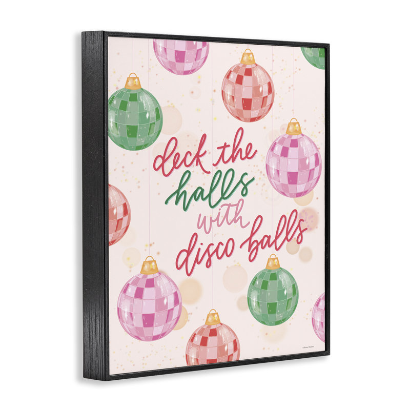 Deck The Halls Disco Balls, estampe numérique encadrée, design par Rachel Nieman, H 30 po x l 24 po