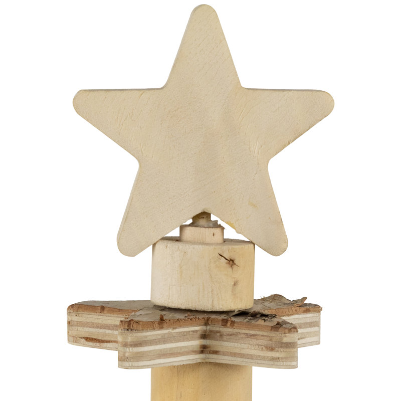 Star Cut-Outs Wooden Tree Christmas Decoration - 20.5"