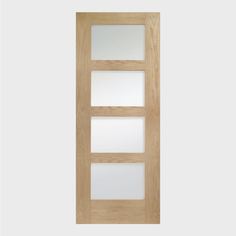 Internal Glazed Oak Shaker Fire Door, 1981mm H x 686mm W x 44mm D