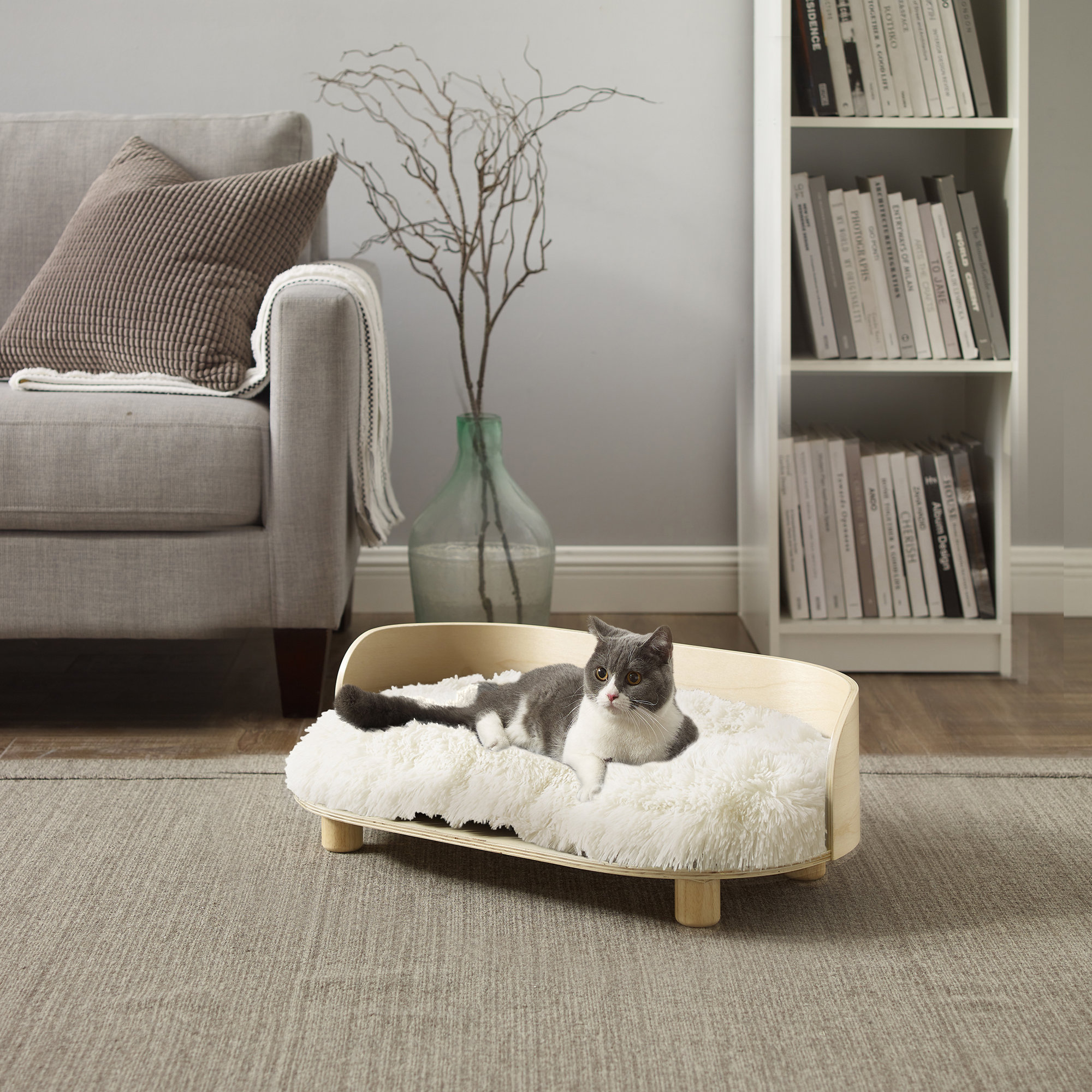 Kuai Round Cat Bed, Light Brown