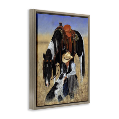 Cowboy with Dog & Horse