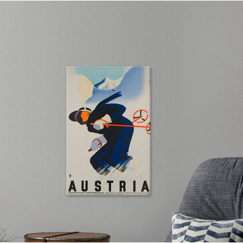 «», affiche rétro sur toile tendue Austria, H 60 po x l 40 po