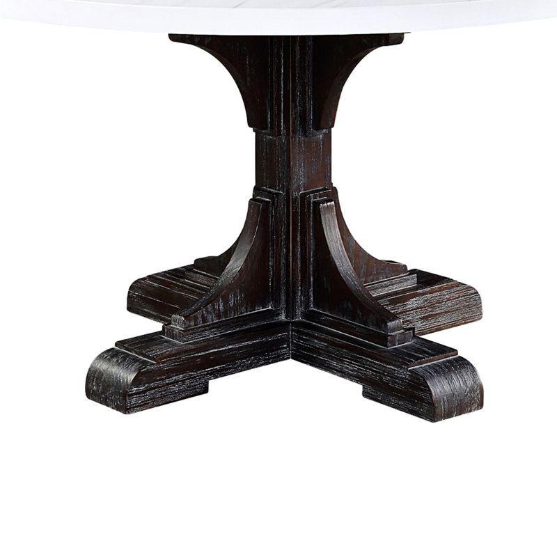Table de salle à manger ronde avec base en bois