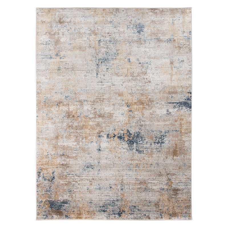 Tapis doré à motif abstrait Brazell, Rectangle 2 pi x 3 pi