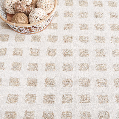 Ramm 604 Checkered Area Rug In Ivory / Beige