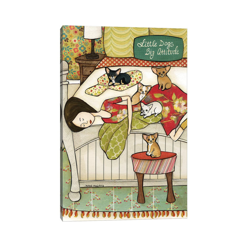 Little Dogs by Jamie Morath - Print on Canvas, Wrapped Canvas, 30.48cm H x 20.32cm W x 1.91cm D