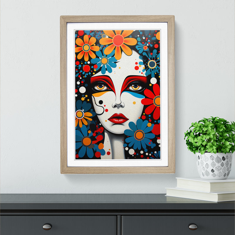 Single Picture Frame Print on Wood, Oak Framed, 34cm H x 25cm W