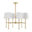 Lustre Mid-Century moderne en fer à DEL 6 lumières 27 po Cillian, laiton doré