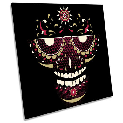 X8758 Sugar Skull Candy Modern - Wrapped Canvas Print