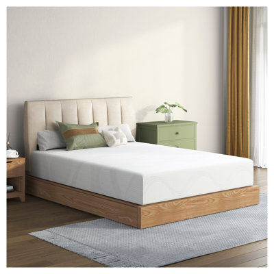 Matelas en mousse à mémoire de forme pleine grandeur de 10 pouces de couleur blanche avec design rafraîchissant