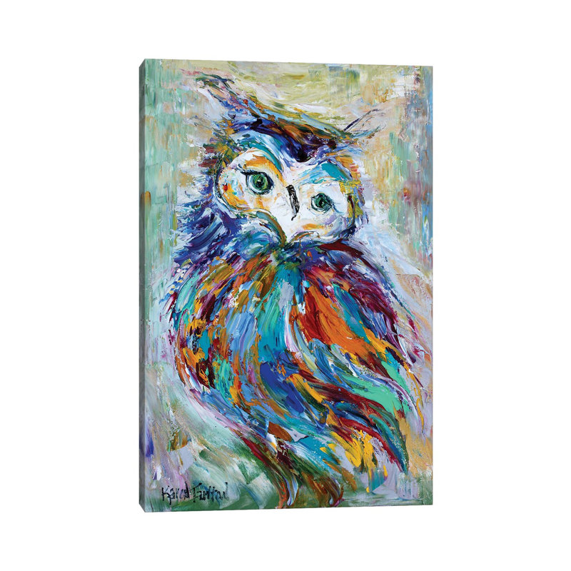 Owl Whimsy by Karen Tarlton - Wrapped Canvas Painting, 20.32 cm H x 30.48 cm W