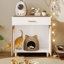 Meuble pour chat 3 en 1, litière avec griffoir pour chat, table d'appoint moderne avec rangement pour chat