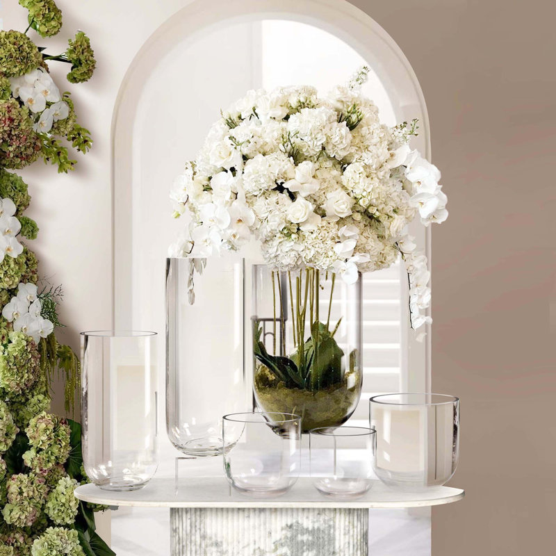 Inverted Dome Premium Glass Vase, 18" H x 12" W x 12" D