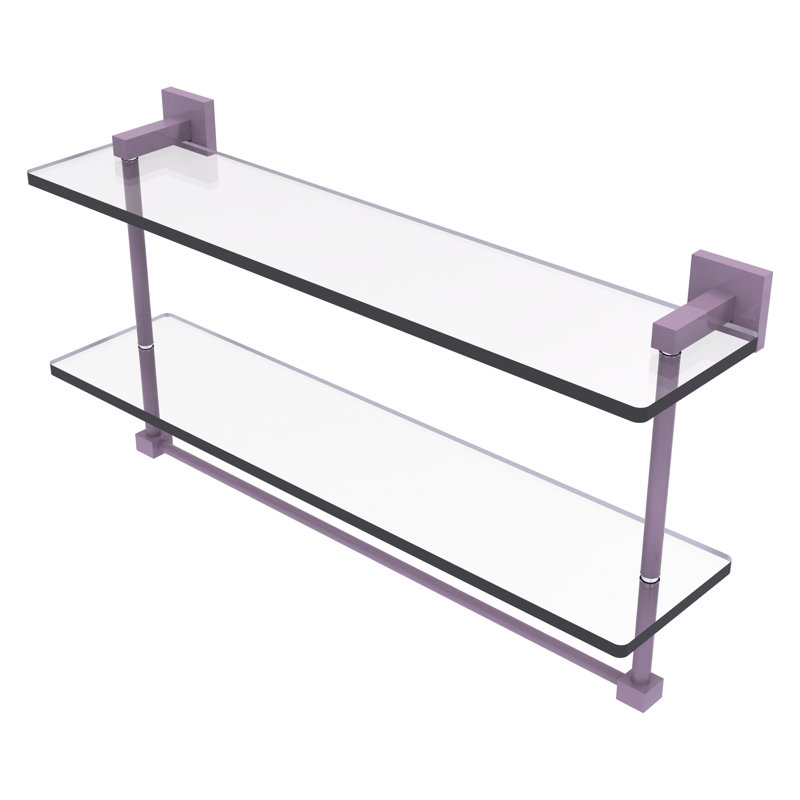 Haranu 2 Piece Tiered Shelf with Towel Bar, 11.7" H x 22" W x 5.7" D, Lavender