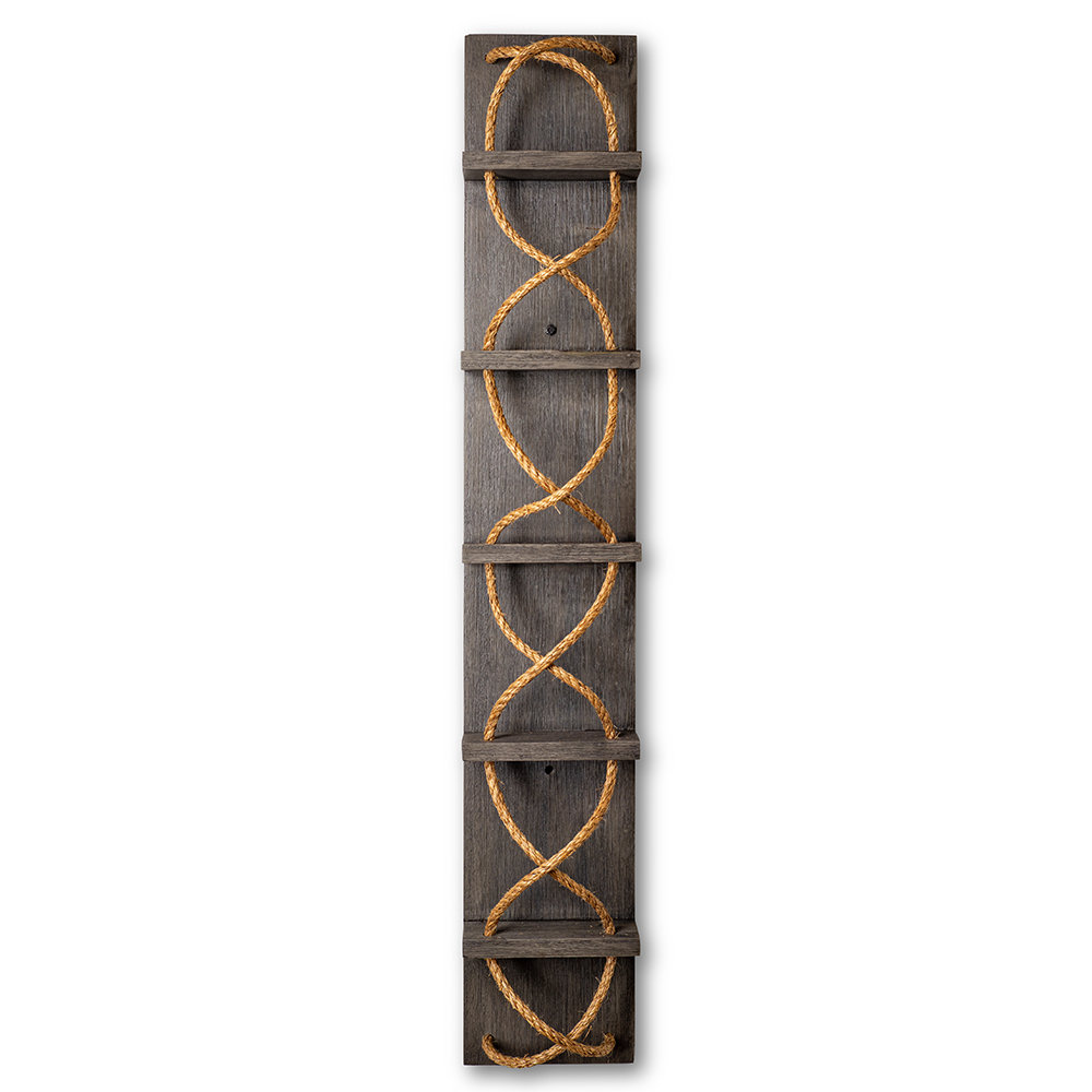 Ekstrom Solid Wood Wall Mounted Wine Bottle Rack in Slate Gray Longshore Tides
