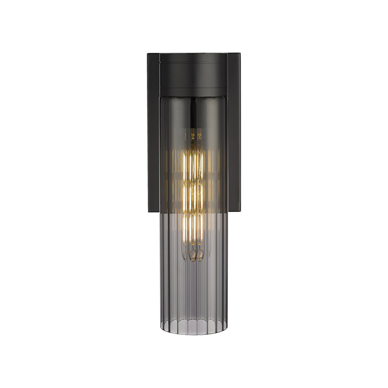Applique murale 11 po Empire, H 12,63 po x l 5,5 po x P 3,13 po, Plaqué couleur fumée, Noir mat