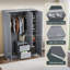 3 Door 2 Drawer High Gloss Wardrobe, (FSC 100%) Bedroom Home Clothing Storage Furniture-383393995